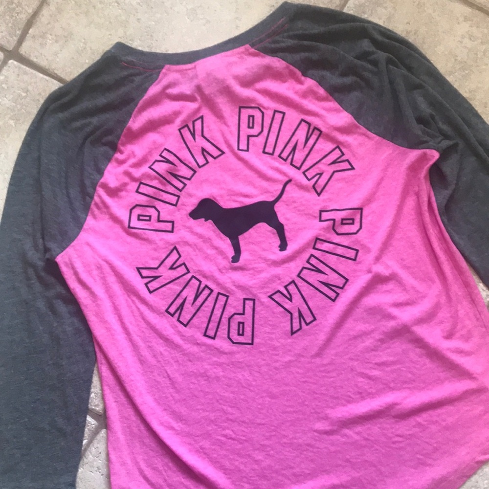 Vintage Pink Victoria’s Secret pink and gray Tee Y2K